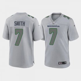 Wholesale Cheap Men\'s Seattle Seahawks #7 Geno Smith Gray Atmosphere Fashion Stitched Game Jersey