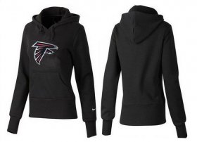 Wholesale Cheap Women\'s Atlanta Falcons Logo Pullover Hoodie Black