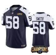 Cheap Men's Dallas Cowboys #58 Mazi Smith Navy White 2023 F.U.S.E. NFC East Champions Patch Football Stitched Jersey