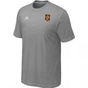 Wholesale Cheap Adidas Spain 2014 World Small Logo Soccer T-Shirt Light Grey