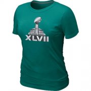 Wholesale Cheap Women's NFL Super Bowl XLVII Logo T-Shirt Light Green