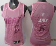 Wholesale Cheap Miami Heats #6 LeBron James Pink Womens Jersey