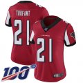 Wholesale Cheap Nike Falcons #21 Desmond Trufant Red Team Color Women's Stitched NFL 100th Season Vapor Limited Jersey