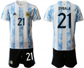 Wholesale Cheap Men 2020-2021 Season National team Argentina home white 21 Soccer Jersey