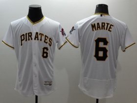 Wholesale Cheap Pirates #6 Starling Marte White Flexbase Authentic Collection Stitched MLB Jersey