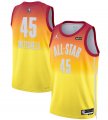 Cheap Men's 2023 All-Star #45 Donovan Mitchell Orange Game Swingman Stitched Basketball Jersey