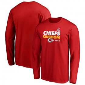 Wholesale Cheap Kansas City Chiefs 2019 NFL Playoffs Bound Hometown Checkdown Long Sleeve T-Shirt Red