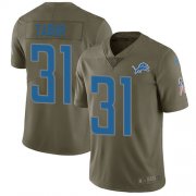 Wholesale Cheap Nike Lions #31 Teez Tabor Olive Men's Stitched NFL Limited 2017 Salute to Service Jersey