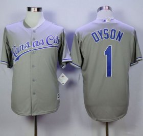 Wholesale Cheap Royals #1 Jarrod Dyson Grey New Cool Base Stitched MLB Jersey