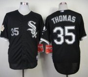 Wholesale Cheap White Sox #35 Frank Thomas Black w75th Anniversary Commemorative Patch Stitched MLB Jersey