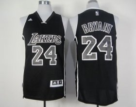 Wholesale Cheap Los Angeles Lakers #24 Kobe Bryant Revolution 30 Swingman All Black With White Jersey