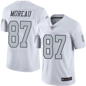 Wholesale Cheap Nike Raiders #87 Foster Moreau White Men\'s Stitched NFL Limited Rush Jersey