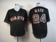 Wholesale Cheap Giants #24 Willie Mays Black Fashion Stitched MLB Jersey
