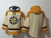 Cheap Men's Boston Bruins Blank Cream Ageless Must-Have Lace-Up Pullover Hoodie