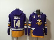 Wholesale Cheap Men's Minnesota Vikings #14 Stefon Diggs NEW Purple Pocket Stitched NFL Pullover Hoodie