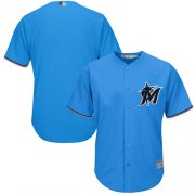 Wholesale Cheap marlins Blank Blue New Cool Base Stitched MLB Jersey