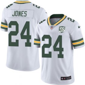 Wholesale Cheap Nike Packers #24 Josh Jones White Men\'s 100th Season Stitched NFL Vapor Untouchable Limited Jersey
