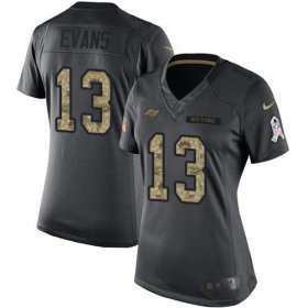 Wholesale Cheap Nike Buccaneers #13 Mike Evans Black Women\'s Stitched NFL Limited 2016 Salute to Service Jersey
