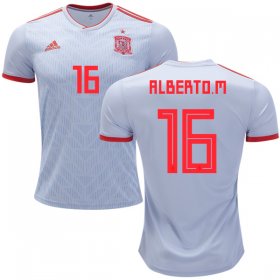 Wholesale Cheap Spain #16 Alberto M. Away Soccer Country Jersey