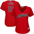 Wholesale Cheap Indians #12 Francisco Lindor Red Women's Stitched MLB Jersey
