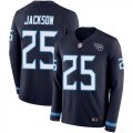 Wholesale Cheap Nike Titans #25 Adoree' Jackson Navy Blue Team Color Men's Stitched NFL Limited Therma Long Sleeve Jersey