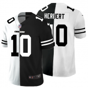 Cheap Los Angeles Chargers #10 Justin Herbert Men's Black V White Peace Split Nike Vapor Untouchable Limited NFL Jersey