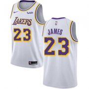 Wholesale Cheap Nike Los Angeles Lakers #23 LeBron James White NBA Swingman Association Edition Jersey
