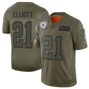Wholesale Cheap Nike Cowboys #21 Ezekiel Elliott Camo Men's Stitched NFL Limited 2019 Salute To Service Jersey