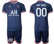 Wholesale Cheap Men 2021-2022 ClubParis Saint-Germainhome blue customized Soccer Jersey