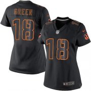 Wholesale Cheap Nike Bengals #18 A.J. Green Black Impact Women's Stitched NFL Limited Jersey