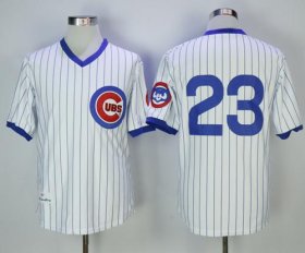 Wholesale Cheap Mitchell And Ness 1987 Cubs #23 Ryne Sandberg White(Blue Strip) Throwback Stitched MLB Jersey