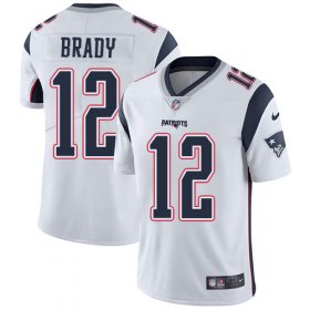 Wholesale Cheap Nike Patriots #12 Tom Brady White Men\'s Stitched NFL Vapor Untouchable Limited Jersey