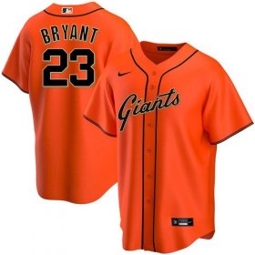 Wholesale Cheap Men\'s San Francisco Giants #23 Kris Bryant Orange Cool Base Nike Jersey