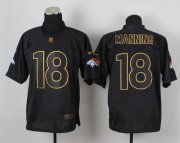 Wholesale Cheap Nike Broncos #18 Peyton Manning Black Gold No. Fashion Men's Stitched NFL Elite Jersey