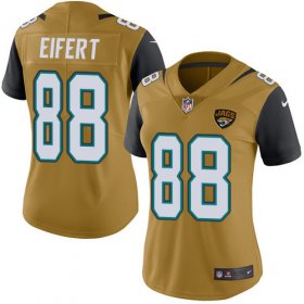 Wholesale Cheap Nike Jaguars #88 Tyler Eifert Gold Women\'s Stitched NFL Limited Rush Jersey