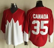 Wholesale Cheap Olympic CA. #35 Canada Red/White 1972 Commemorative CCM Stitched NHL Jersey