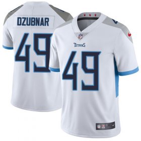 Wholesale Cheap Nike Titans #49 Nick Dzubnar White Men\'s Stitched NFL Vapor Untouchable Limited Jersey