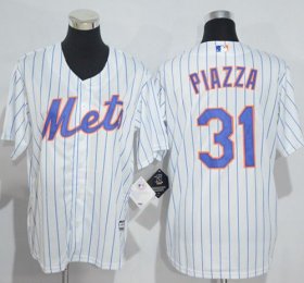 Wholesale Cheap Mets #31 Mike Piazza White(Blue Strip) Home Cool Base Stitched Youth MLB Jersey