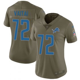 Wholesale Cheap Nike Lions #72 Halapoulivaati Vaitai Olive Women\'s Stitched NFL Limited 2017 Salute To Service Jersey