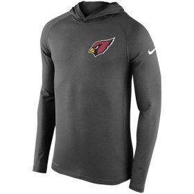 Wholesale Cheap Men\'s Arizona Cardinals Nike Charcoal Stadium Touch Long Sleeve Hooded Performance T-Shirt