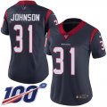 Wholesale Cheap Nike Texans #31 David Johnson Navy Blue Team Color Women's Stitched NFL 100th Season Vapor Untouchable Limited Jersey