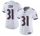Cheap Women's Baltimore Ravens #31 Dalvin Cook White Football Stitched Jersey