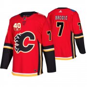 Wholesale Cheap Adidas Calgary Flames #7 TJ Brodie 40th Anniversary Third 2019-20 NHL Jersey