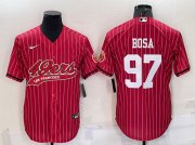 Wholesale Cheap Men's San Francisco 49ers #97 Nick Bosa Red With Patch Cool Base Stitched Baseball Jersey
