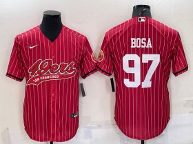Wholesale Cheap Men\'s San Francisco 49ers #97 Nick Bosa Red With Patch Cool Base Stitched Baseball Jersey