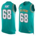 Wholesale Cheap Nike Dolphins #68 Robert Hunt Aqua Green Team Color Men's Stitched NFL Limited Tank Top Jersey