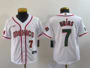 Wholesale Cheap Youth Mexico Baseball #7 Julio Urias Number 2023 Red World Baseball Classic Stitched Jersey 5