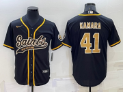Wholesale Men's New Orleans Saints #41 Alvin Kamara Black Stitched MLB Cool Base Nike Baseball Jersey