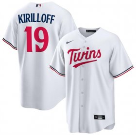 Cheap Men\'s Minnesota Twins #19 Alex Kirilloff White Cool Base Stitched Baseball Jerseys