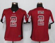 Wholesale Cheap Nike Falcons #2 Matt Ryan Red Team Color Women's Stitched NFL Elite Strobe Jersey